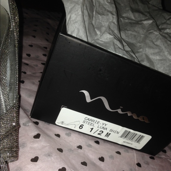 Nina Carrie Luna Steel Heels Sz 6.5 - Picture 5 of 5